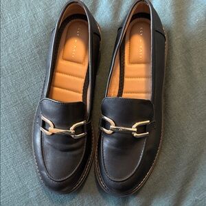 Kelly & Katie Black Loafers with Silver Accent